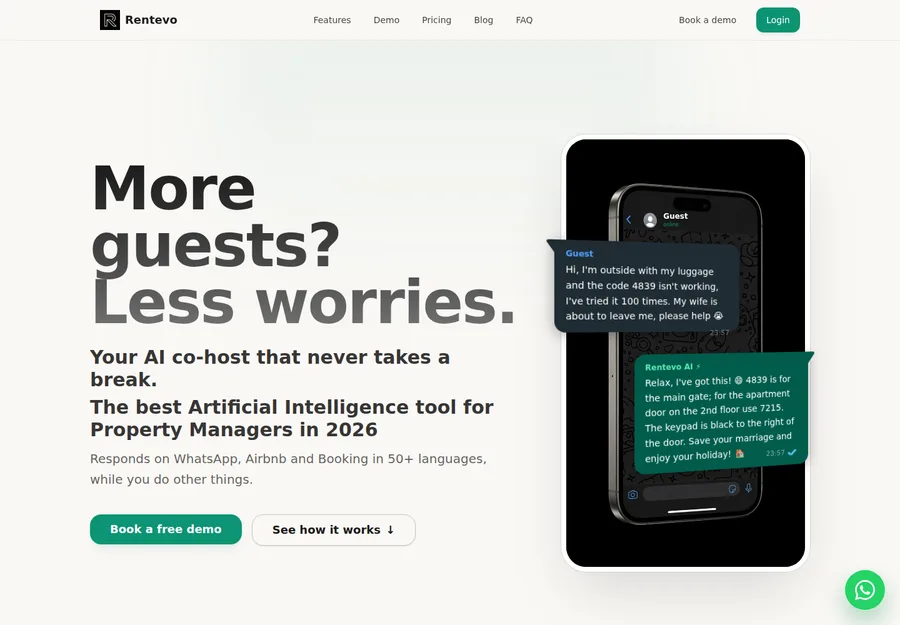 Rentevo · co-host AI per property manager